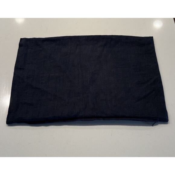 CB2 Navy Blue Linen Pillow Coastal Modern Rectangle Nautical COVER ONLY - Picture 1 of 6